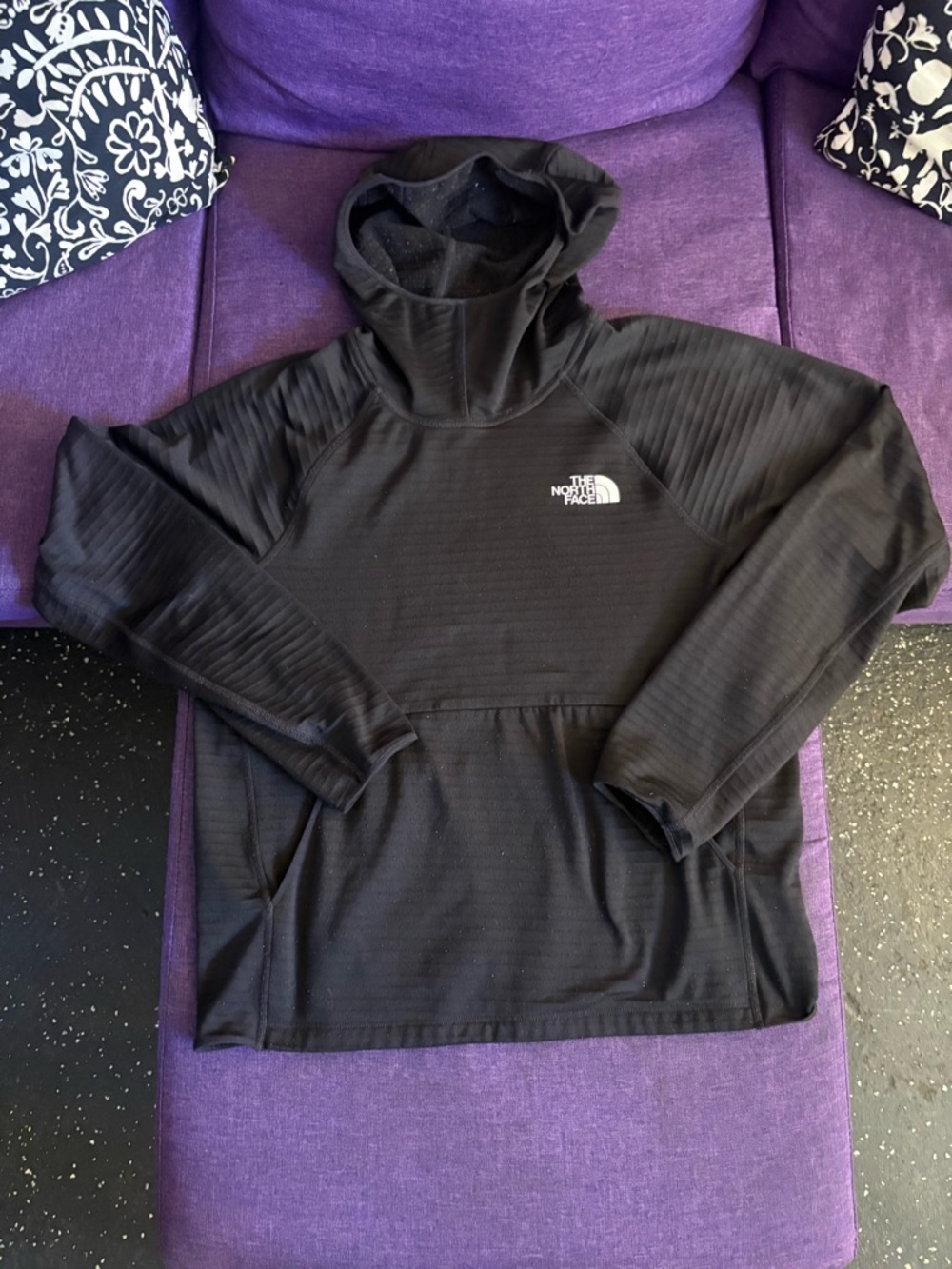 The North Face Black Hooded Sweatshirt with White Logo Tag